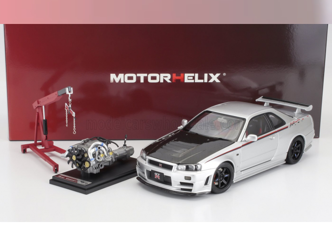 NISSAN Skyline Gt-r (r34) Nismo Crs Coupe (2002) With Engine, Silver Carbon