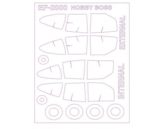 Набор масок окрасочных для EF-2000 A/B Eurofighter Typhoon (двусторонние маски) + маски на диски и колеса