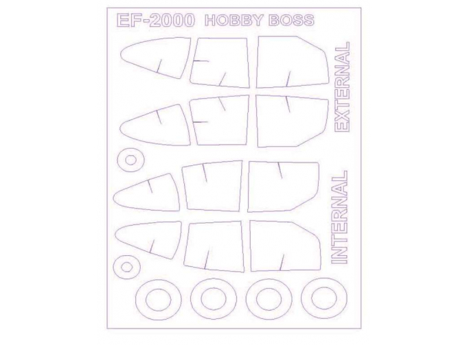 Набор масок окрасочных для EF-2000 A/B Eurofighter Typhoon (двусторонние маски) + маски на диски и колеса