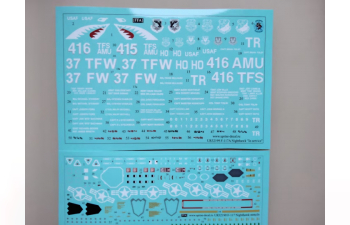 Декаль для F-117A Nighthawk "In Service" с тех.напдисями, FFA (удаляемая лаковая подложка)