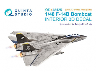 3D Декаль интерьера кабины F-14B (конверсия для F-14D Tamiya) (с 3D-печатными деталями)