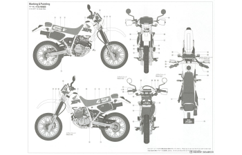 Сборная модель HONDA Xlr 250r (md22) Motard Custom 1991