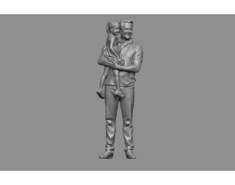 Фигурка Папа с дочкой (под покраску)