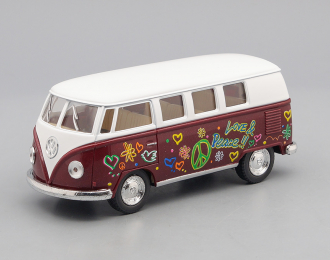 VOLKSWAGEN Classical Bus Peace and Love (1962), white / vinous