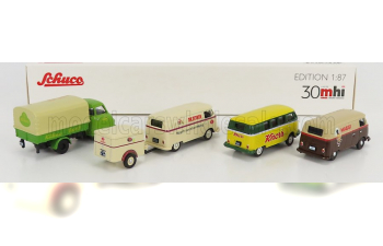 VOLKSWAGEN Set 4x Publicitaire T1 Minibus Knorr - T1 Van Maggi - T1 Van With Trailer Dr.oetker - Hanomag Truck Kuhne, Various