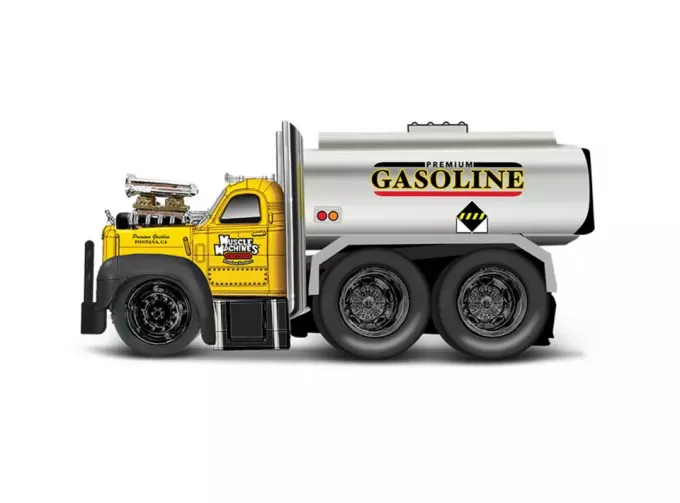 MACK B-61 Tanker Truck Gasoline 3-assi Custom (1953), Yellow Silver