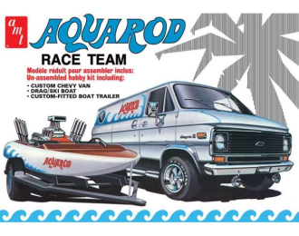 Сборная модель Aqua Rod Race Team 1975 Chevy Van, Race Boat & Trailer, plastic modelkit