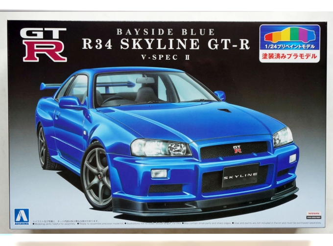 Сборная модель Bayside Blue R34 Skyline GT-R V-spec II