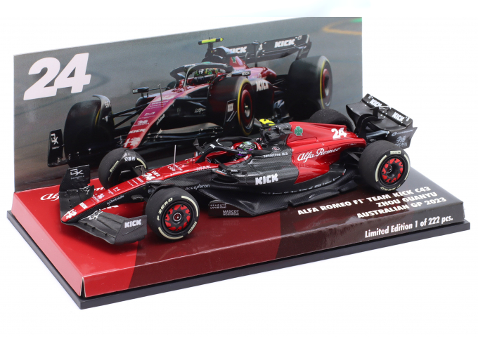 ALFA ROMEO F1 C43 Team Kick №24 Australian Gp (2023) Guanyu Zhou, Black Red