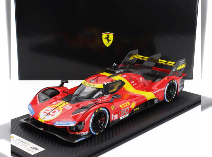 FERRARI 499p 3.0l Turbo V6 Team Ferrari Af Corse №50 3rd 1000 Miles Sebring (2023) Antonio Fuoco - Miguel Molina - Nicklas Nielsen, Red Yellow Black