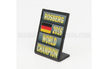 ACCESSORIES F1 World Champion Plate Pit Board - Mercedes Gp W07 Hybrid Amg Petronas N6 Season (2016) Nico Rosberg, Grey Black Yellow