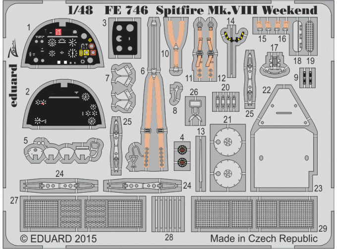 Цветное фототравление для Spitfire Mk.VIII Weekend