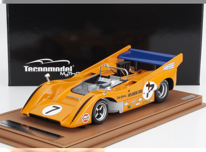 McLAREN M8d Can-am №7 Winner Road America (1970) Peter Gethin - Con Vetrina - With Showcase, Orange
