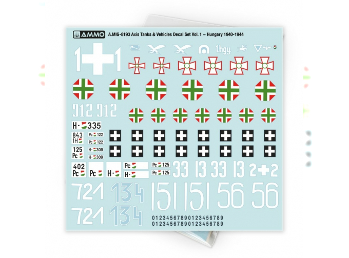 Декаль Axis Tanks & Vehicles Венгрия, 1940-1944 / Decal Set Vol. 1 − Hungary 1940-1944