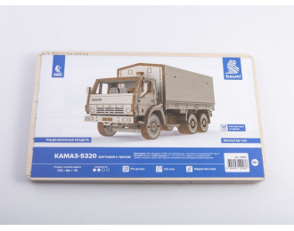 Сборная модель Камский грузовик 5320 бортовой с тентом (сборка без клея)