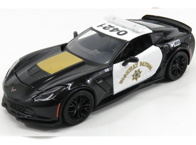 CHEVROLET Corvette Z06 C7 Coupe Highway Patrol Police (2015), Black White Gold
