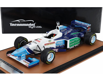 BENETTON F1 B196 Team Renault Mild Seven №3 Brazilian Gp Rain Tires (1996) Jean Alesi, White Light Blue Green