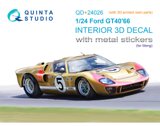 3D Декаль интерьера кабины Ford GT40 Mark II '66 (Meng) (с 3D-печатными деталями и металстикерами)