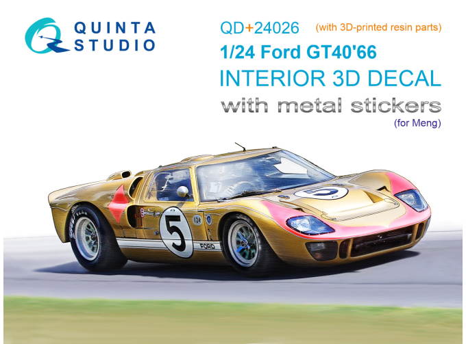 3D Декаль интерьера кабины Ford GT40 Mark II '66 (Meng) (с 3D-печатными деталями и металстикерами)