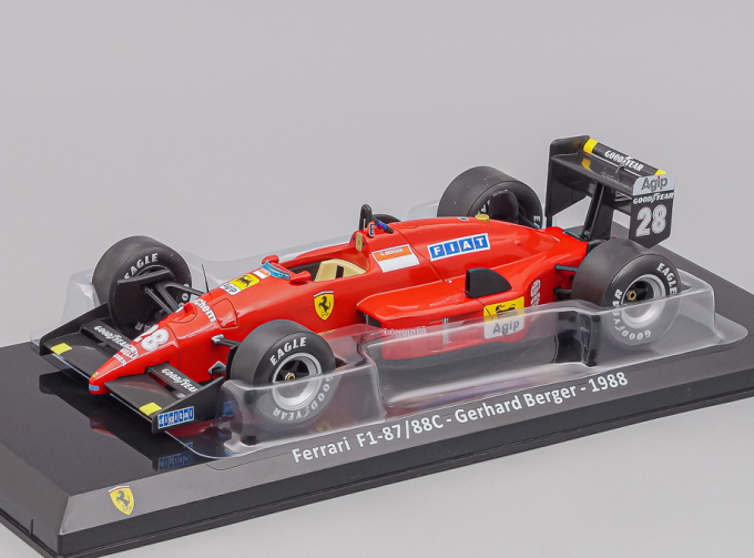 FERRARI F1 87/88c N 28 Season (1988) Gerard Berger - Con Vetrina - With Showcase, Red Black