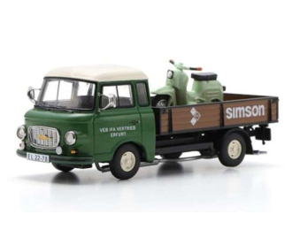 BARKAS B1000 With Simson Service Schwalbe Kr51/1 (1965), Green Brown