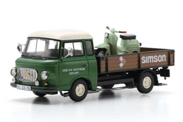 BARKAS B1000 With Simson Service Schwalbe Kr51/1 (1965), Green Brown