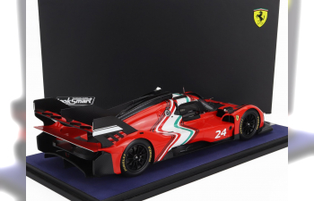 FERRARI 499p 3.0l Turbo V6 №24 Modificata Launch Version (2024) - Con Vetrina - With Showcase, Red White Black