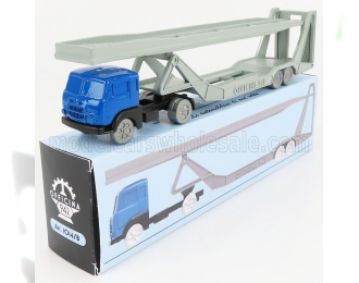 FIAT 682 T2 Truck Bisarca Car Transporter (1955), Blue Silver