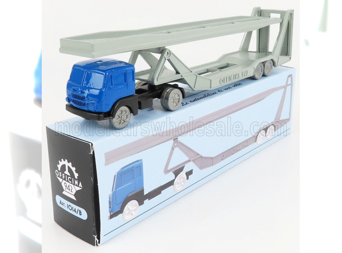 FIAT 682 T2 Truck Bisarca Car Transporter (1955), Blue Silver