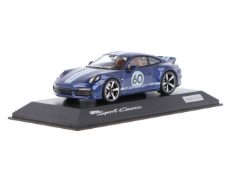 PORSCHE 992 Sport Classic (Gentian blue metallic, black/cognac)