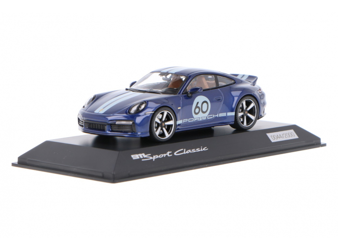 PORSCHE 992 Sport Classic (Gentian blue metallic, black/cognac)