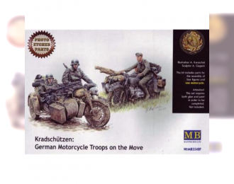 Сборная модель Германский мотоциклетный взвод Kradschutzen на марше (+набор фототравления)