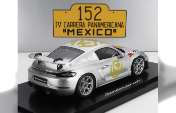 PORSCHE 718 (982) Cayman Gt4 Rs №152 Tribute Rally Panamericana Livery (2024) - Con Vetrina - With Showcase, Silver