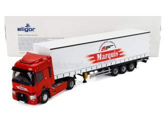 RENAULT T480 Truck Telonato Marquis Transports 2021, White Red