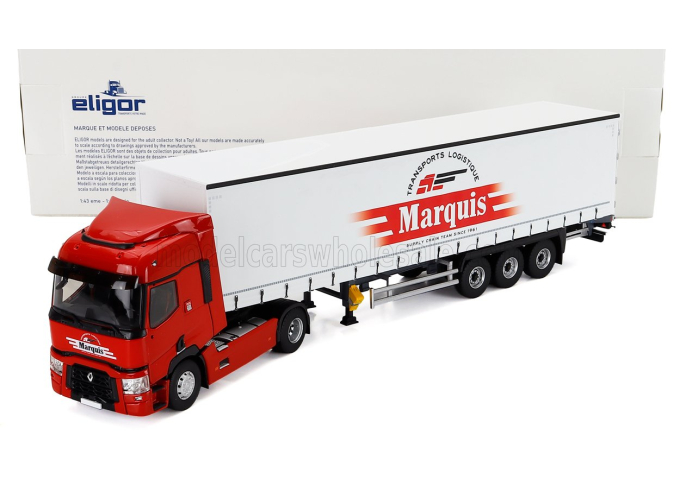 RENAULT T480 Truck Telonato Marquis Transports 2021, White Red