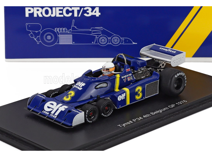 TYRRELL F1  P34 Elf 6-wheels №3 Belgium Gp (1976) Jody Scheckter, Blue Yellow