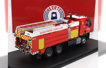 RENAULT K380 Gallin Ccmc Sdis 28 Tanker Truck 3-assi Saupers Pompiers D'eure Et Loir (2019), Red White Yellow