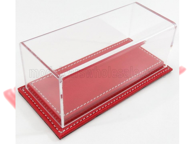 VETRINA DISPLAY BOX Molhouse Base In Pelle Rossa - Leather Base Red - Lungh.lenght Cm 17 X Largh.width Cm 8 X Alt.height Cm 7 (altezza Interna 5.2 Cm ), Plastic Display