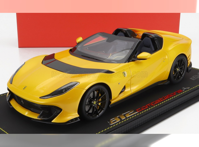 FERRARI 812 Competizione A Spider (2022) - Con Vetrina - With Showcase, Giallo Tristrato - yellow Met