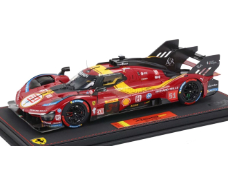 FERRARI 499P 3.0L TURBO V6 Team Ferrari AF Corse №51 3rd wec 1812km Qatar (2025) Alessandro Pier Guidi - James Calado - Antonio Giovinazzi - Con Vetrina - With Showcase