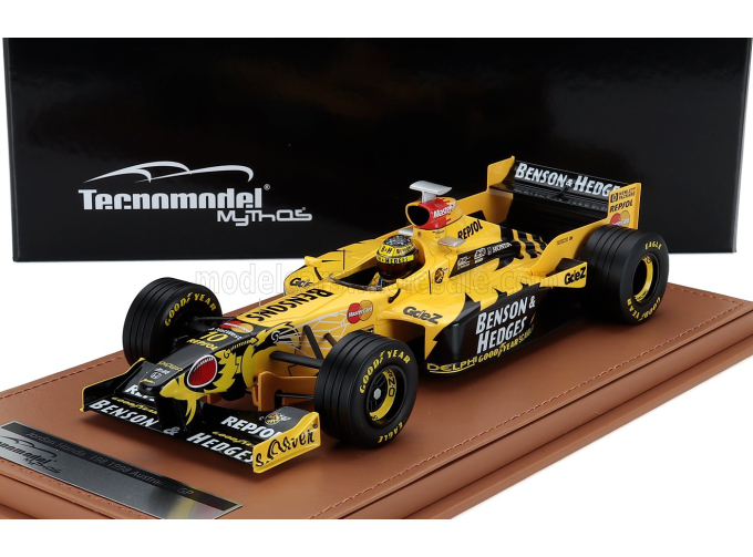 JORDAN F1 198 Honda Mf-301 Hc №10 Australian Gp (with Pilot Figure) (1998) Ralph Schumacher, Yellow Black