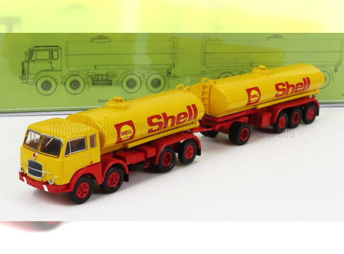 FIAT 690 Millepiedi Tanker Truck Shell 1960, Yellow Red