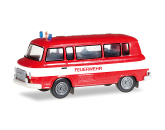 BARKAS B 1000 Bus "Feuerwehr", red / white
