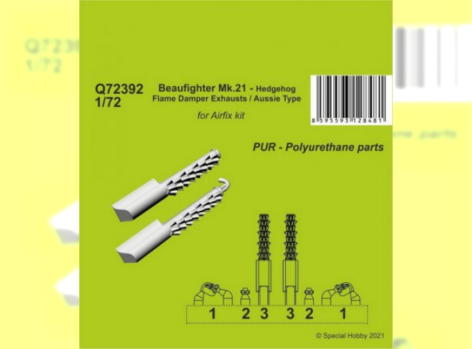 Beaufighter Mk.21 - Hedgehog Flame Damper Exhausts / Aussie Type