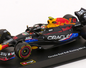 RED BULL F1 Rb19 Team Oracle Red Bull Racing №11 4th Austin Usa Gp (2023) Sergio Perez - With Pilot And Showcase, Matt Blue