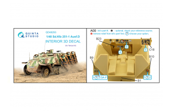 Декаль интерьера кабины Sd.Kfz 251/1 Ausf.D (Tamiya)