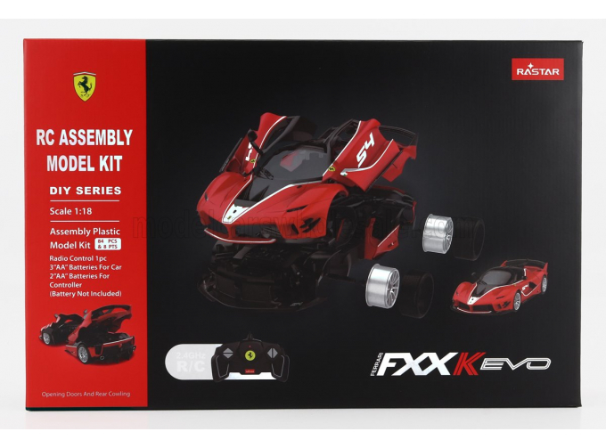 Сборная модель RC FERRARI Fxx-k Evo N54 (2018) - Model-kit, Red Black