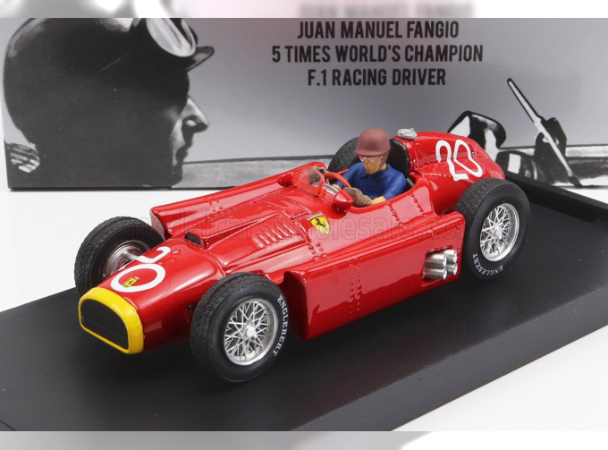 FERRARI F1 D50 N 20 2nd Monaco Gp Juan Manuel Fangio 1956 World Champion - With Driver Figure, Red