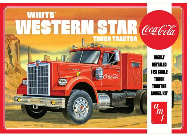 Сборная модель White Western Star Semi Tractor (Coca Cola), plastic modelkit