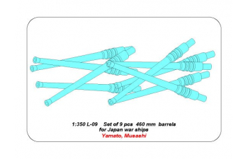 Set of 9 pcs 460 mm barrels for Japanese ships Yamato and Musashi